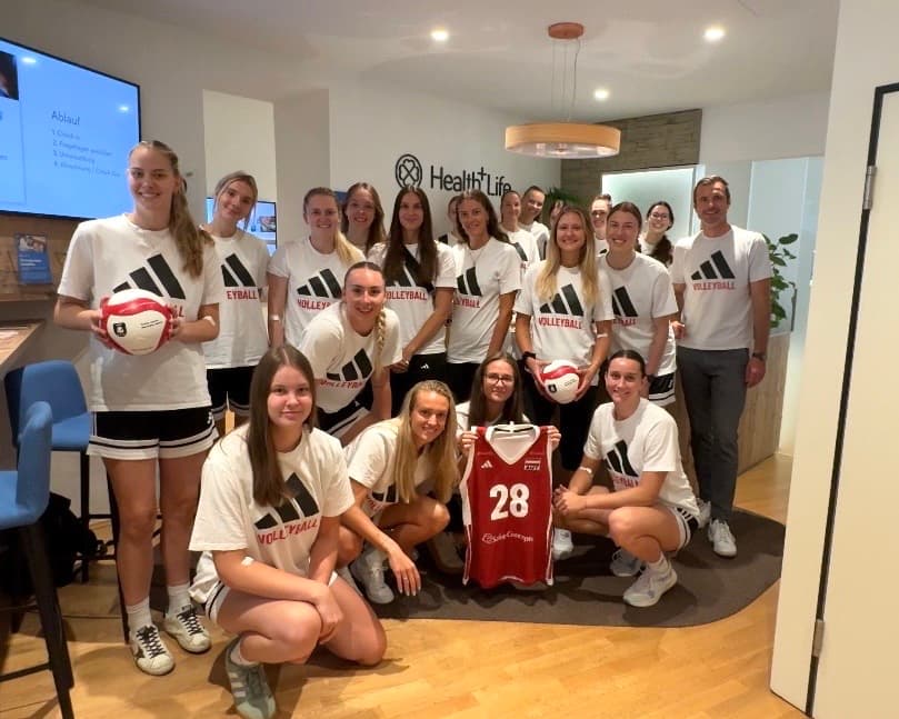 EM-Countdown: ÖVV-Damennationalteam besuchte Health+Life Zentrum